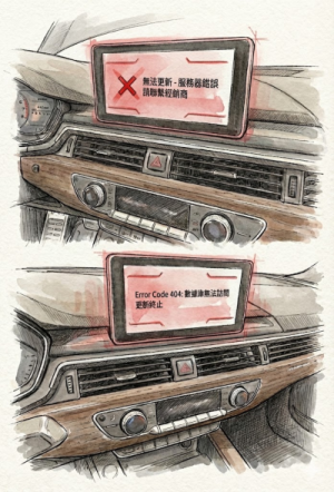 Audi圖資更新過期限制與解鎖對比_MMI導航升級