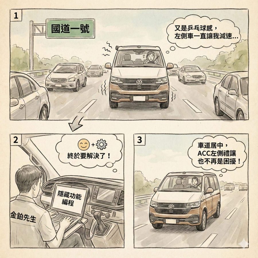 VW T6.1 隱藏功能車道置中實測
