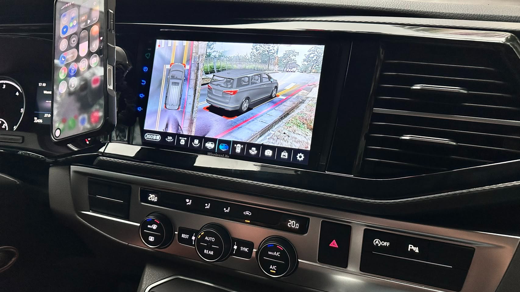 T6.1安卓主機施工案例|原車環景移植、保留駐車暖氣與Type-C|金鉑先生 6 T6.1無限科技T10安卓主機整合360環景畫面完工顯示