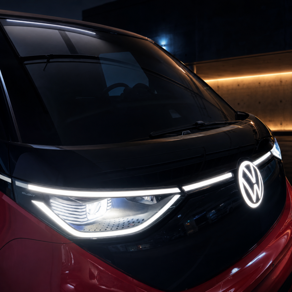 VW ID.Buzz 改裝攻略|5 類實裝精選與落地套餐 6 Volkswagen原廠料件發光車頭標升級